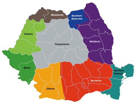 regional map of romania